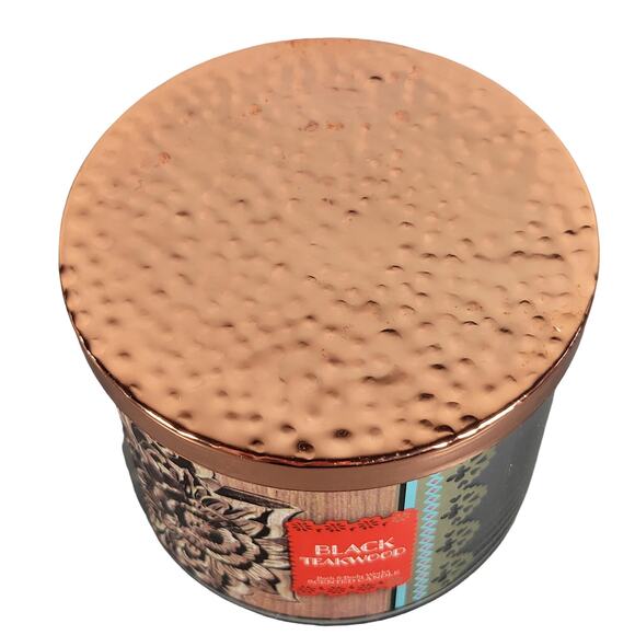 Bath & Body Works Black Teakwood 14.5 oz 3-Wick Scented Candle Limited Edition - Picture 10 of 10